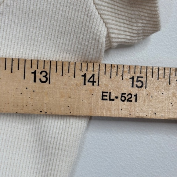 Anthropologie Maeve Square Neck Babydoll T Shirt S White Ribbed Stretch Y2K Boho - Picture 7 of 8